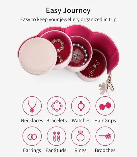 Vista 2 de Vlando Viaggio - Joyero pequeño, caja de almacenamiento para accesorios de viaje
