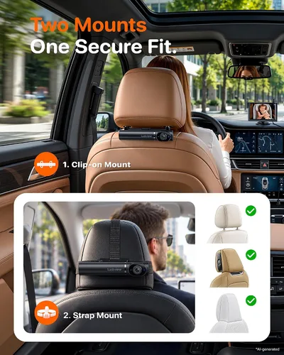 Vista 4 de LUCKVIEW GOF1 Cámara inalámbrica para coche de bebé con monitor compacto