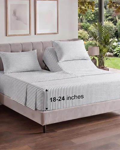 Vista 66 de Extra Deep Twin XL Sheet Set - 3 Piece College Dorm Room - White 01-Blanco