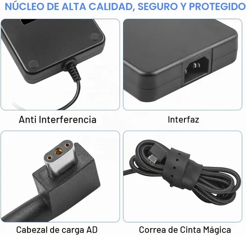 Vista 7 de Cargador Razer Blade 230W 19.5V 11.8A, adaptador de CA de 3 clavijas compatible con Razer Blade 15 Pro 17