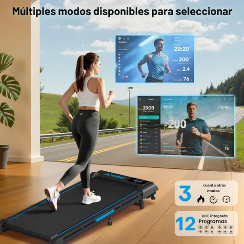 Vista 7 de Walking Pad, FOUSAE 6.2MPH Under Desk Walking Pad with 10% Incline, Treadmills for Home with Double Frame, 2.75HP Brushless Drive Treadmill, 12 HIIT