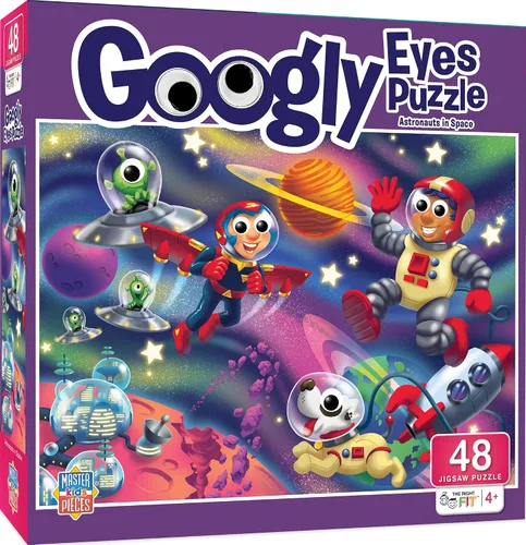 Vista 6 de Holiday - Googly Eyes - Rompecabezas de 48 piezas alrededor del árbol de Navidad