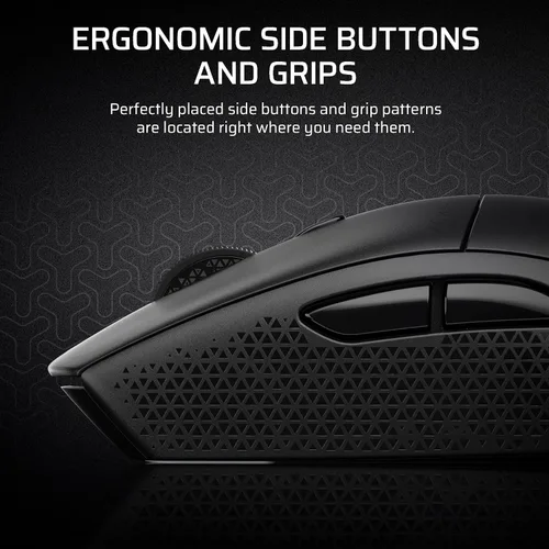 Vista 6 de Corsair M55 Mouse inalámbrico ligero para juegos FPS - 2.4 GHz y Bluetooth - 24,000 DPI - Batería de larga duración - Seis botones programables