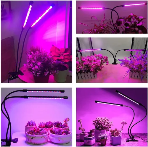 Vista 5 de bseah Luz de cultivo de plantas para plantas de interior, paquete de 2, luz de crecimiento interior de espectro completo, temporizador de encendido