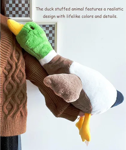 Vista 2 de Peluche de Pato Real Tanha, Animales de Peluche de Pato, Juguetes de Peluche de Pato Real para Bebé (75cm / 30 pulgadas)