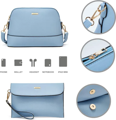 Vista 5 de Bolso de mano de moda para mujer, bolso de hombro, asa superior, juego de 4 piezas