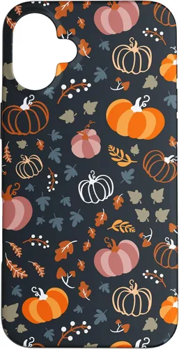 Vista 22 de Funda para iPhone 14 Pro Max Otoño Hojas Caídas Calabaza Cosecha de Especias Feliz Oto