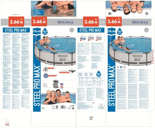 Vista 3 de Bestway Steel Pro MAX - Juego de piscina de tierra de 1 pie x 30 pulgadas