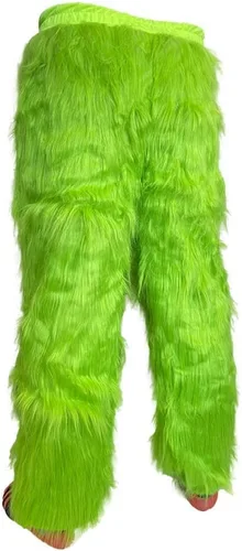 Vista 5 de Green Furry Adult Pants,Funny Cosplay Costume Props for Christmas,Santa Costume Green Pants For Adult
