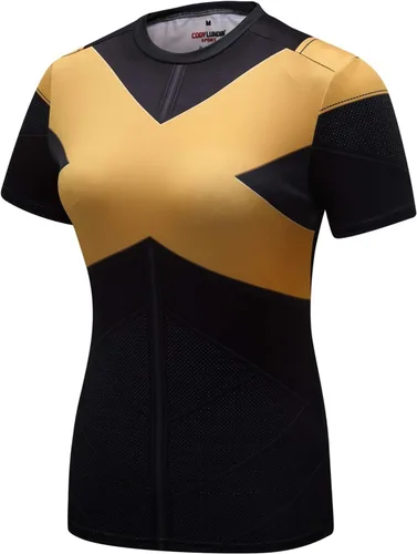 Vista 3 de Red Plume - Camiseta deportiva de compresión para mujer