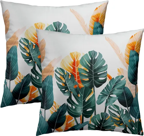 Vista 189 de Giwawa Juego de 2 fundas de almohada decorativas con diseño floral de girasol de 16 x 16 pulgadas, fundas de cojín decorativas para el hogar, sofá