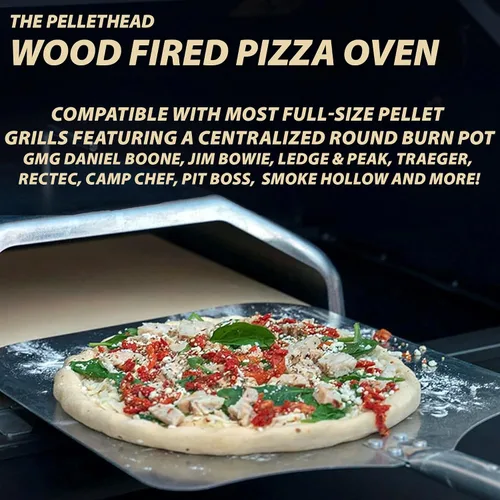 Vista 2 de Pellethead Accesorio para horno de pizza para parrillas de pellets – Convierte Traeger, Pit Boss, GMG y Camp Chef en horno de pizza al aire libre