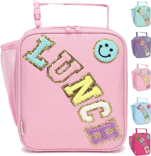 Vista 10 de GYEUKHAM Bolsa de Almuerzo Aislada para Mujeres, Niñas, Adolescentes, Bolsa de Almuerzo para Niños Grande con Aislamiento, Grande, Reutilizable