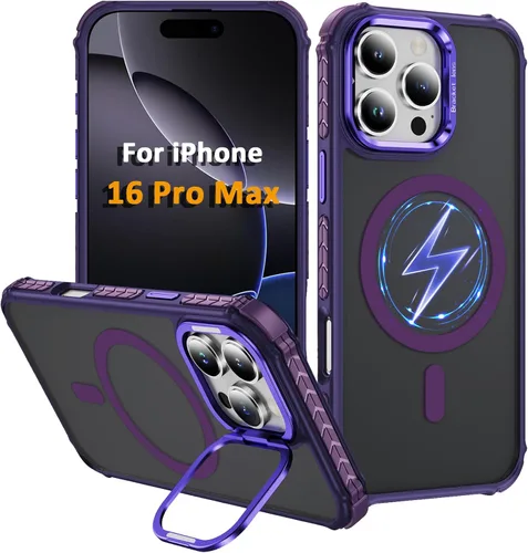 Vista 68 de Funda KETGII para iPhone 13, para iPhone 14, compatible con MagSafe, carga inalámbrica, resistente, a prueba de golpes, pata ajustable, delgada