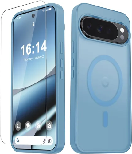 Vista 201 de Funda para Google Pixel 10 Pro XL, cubierta magnética mate, color negro Fit for MagSafe, Screen Protector included, Shockproof Military Grade