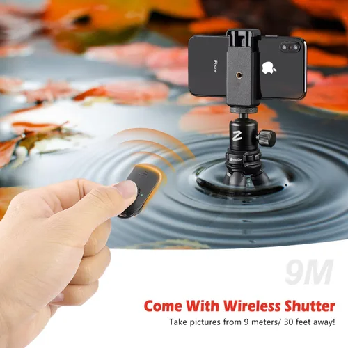 Vista 3 de Zeadio Kits de trípode de cámara flexible, con soporte de cabeza de bola de metal, se adapta a todos los teléfonos inteligentes iPhone y Android