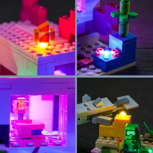 Vista 2 de BrickBling Kit de luces compatible con Lego The Axolotl House 21247, iluminación LED creativa