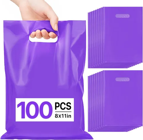 Vista 11 de ANZNKU 50 bolsas negras de recuerdo de fiesta, 8 x 11 pulgadas, bolsa de regalo para dulces de Pascua, joyas artesanales, bolsas de regalo
