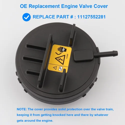 Vista 2 de Tapa de Válvula de Motor PCV, Reemplaza 11127552281 Compatible con Motor BMW N20 N26 N51 N52 E70 E82 E83 E90 E91 E92 E93-2008-2013 128i, 2007-2013