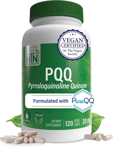 Vista 8 de Health Thru Nutrition PQQ 20 mg 30 porciones de pirroloquinolina quinona como PureQQ Promueve la biogénesis mitocondrial Certificado vegano