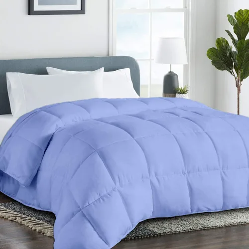 Vista 10 de Edredón de algodón alternativo hipoalergénico para todas las estaciones, ultra suave, relleno 750, tamaño individual XL, mide 68 x 92 pulgadas, Negro