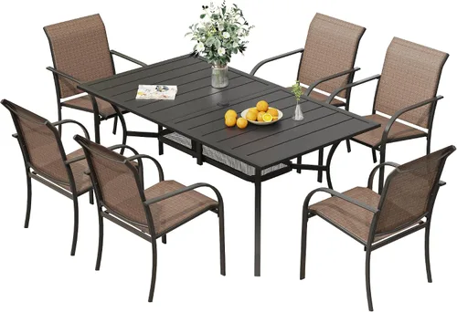Vista 62 de VICLLAX Juego de 2 sillas de patio pequeñas para exteriores, juego de sillas apilables para patio y mesa de comedor cuadrada para porche delantero