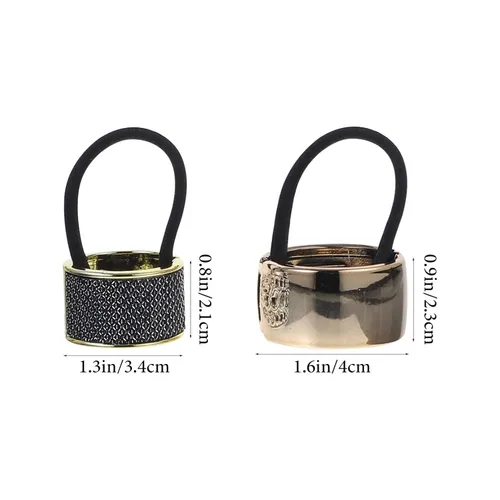 Vista 5 de KALLORY 6 piezas de cola de caballo para el cabello, con diamantes de imitación, ligas elásticas para el cabello, accesorios para el cabello