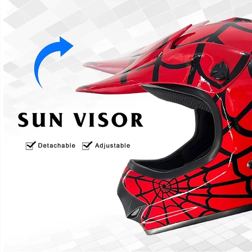 Vista 5 de KRN Casco ATV Todoterreno para Jóvenes y Niños Aprobado por DOT - Motocicleta Motocross Bicicleta de Tierra KY-B12