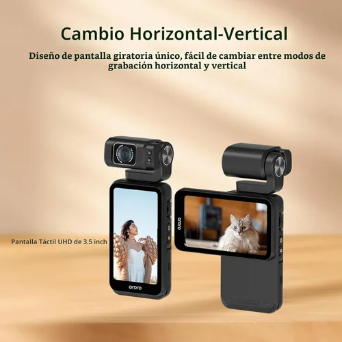 Vista 2 de ORDRO Videocámara M3 5K, cámara de mano de visión nocturna WiFi IR para YouTube, cámara de video UHD 4K con pantalla táctil abatible de 3.5