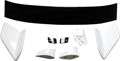 Vista 8 de Alerón para Honda Civic 5Dr Hatchback 2016-2021, ABS pintado negro brillante y blanco estilo Type-R ala divisora de maletero trasero