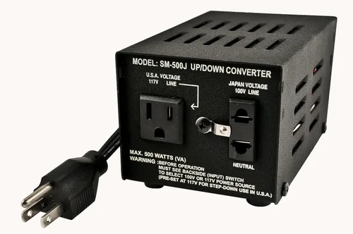 Vista 4 de Simran SM-100J - Convertidor de voltaje japonés reductor, convierte 110 V a Japón 100 voltios para usar productos japoneses en EE. UU., 100 vatios