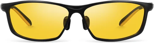 Vista 3 de SOXICK Gafas de conducción nocturna para hombre, gafas de visión nocturna para conducción, gafas amarillas polarizadas antideslumbrantes, 5188 Negro