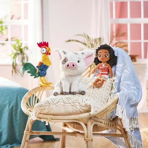 Vista 5 de Disney Store Peluche oficial de Pua, Moana, mediano de 13 pulgadas, personaje icónico de peluche con ojos bordados y características de felpa suave