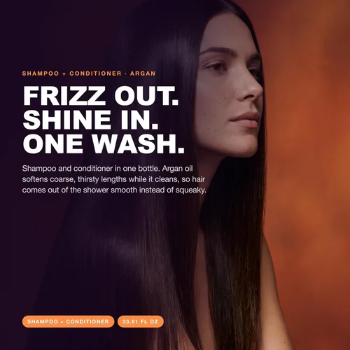 Vista 2 de Morfose Champú de aceite de argán para cabello seco y grueso, champú nutritivo de argán marroquí sin sulfatos, champú suavizante para cabello