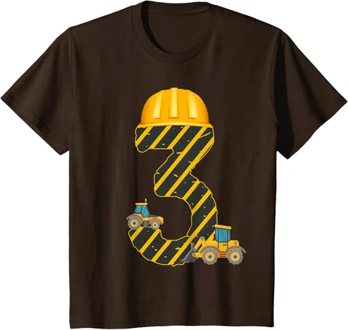 Vista 6 de Camiseta excavadora para niños de 3 años de edad, diseño de excavadora, Negro