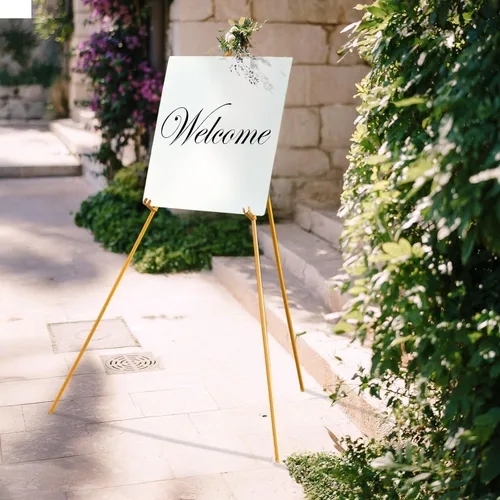 Vista 12 de Efavormart - Soporte de caballete de metal negro de 65 pulgadas, soporte de trípode plegable, perfecto para ceremonias de boda, decoraciones