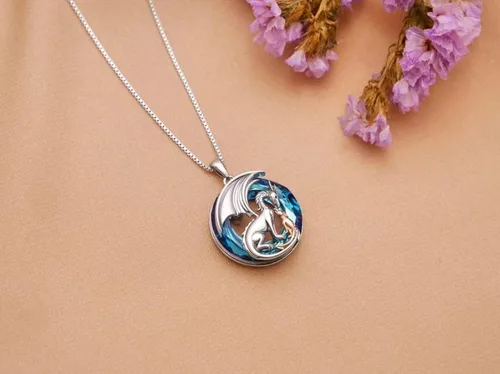 Vista 4 de MEIDERBO Collar de animales de plata de ley 925 collares de madre e hija regalos de joyería para madre hija niños mujeres adolescentes niñas pareja