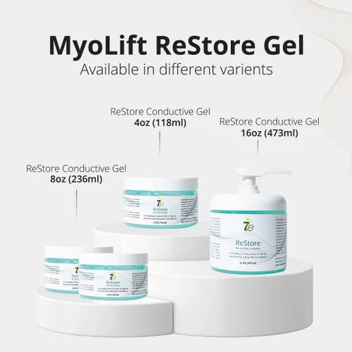 Vista 5 de myolift 7E Wellness ReStore Gel conductor de microcorriente con complejo bio-activo – 4 onzas – Cuidado facial de la piel con extracto de té verde