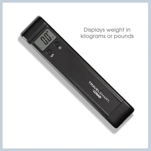 Vista 3 de Conair - Báscula digital de equipaje de 80 libras para viajes, báscula de equipaje de Travel Smart con alerta de sobrepeso, color negro