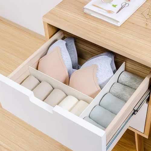 Vista 4 de Poeland Divisor de cajones organizador de cajones de rejilla de plástico divisor de cajones para el hogar ordenado armario maquillaje estacionario