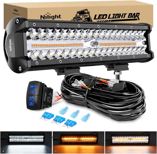 Vista 11 de Nilight ZH411-A 12” 12” 300 W, 300 W, triple fila de inundación Spot Combo 30000LM Led Off Road luces para camiones con juego de arnés de cableado