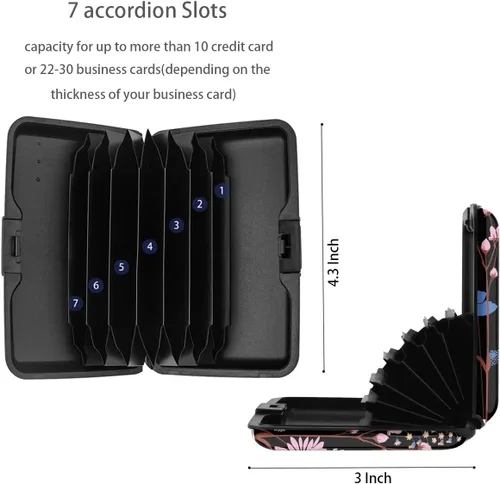 Vista 5 de Coco Rossi Mini tarjetero para mujeres u hombres, bloqueo RFID, funda rígida para tarjetas de identificación, cartera de viaje