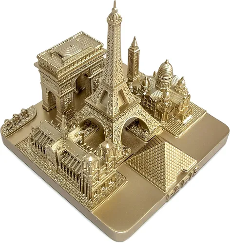 Vista 8 de París City Skyline Modelo 3D Landmark Réplica Cuadrado Oro Rosa 4 ½ pulgadas