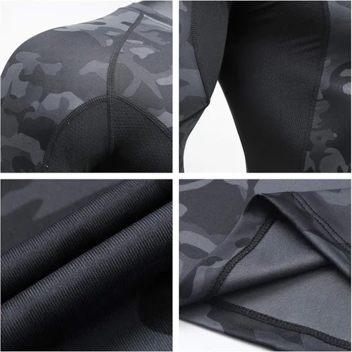 Vista 6 de Milin Naco ropa interior de manga larga fresca seca con compresión para hombre paquete de 3
