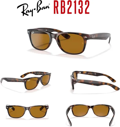 Vista 7 de Ray-Ban RB2132 - Lentes de sol cuadrados WAYFARER para hombre y mujer + paquete con kit de cuidado de gafas iWear de diseñador