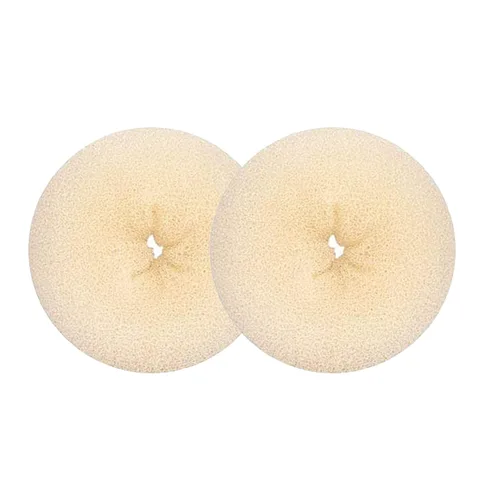 Vista 8 de Kitjans 2PCS Extra Blonde Hair Donut Bun Maker for Kids, Ring Style Bun - Short & Thin Hair Chignon Shaper (2.5 Inch/Beige)