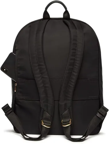 Vista 5 de KNOMO Beauchamp - Mochila para computadora portátil de 14 pulgadas para mujer, mochila para trabajo, universidad, viaje, negro, cremallera dorada