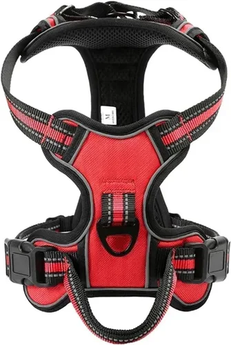 Vista 9 de Adjustable Reflective Dog Harness Vest - No Pull, Soft & Breathable for Small, Medium & Large Dogs(Black,Small)