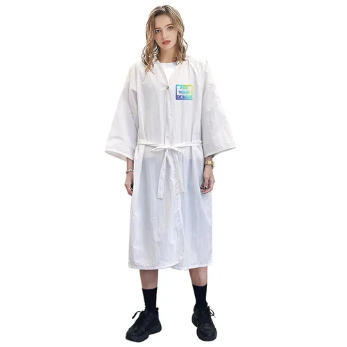 Vista 8 de TOPTIE - Bata de kimono personalizada para cliente de salón, vestido con Negro