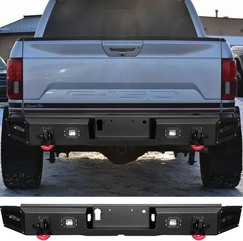 Vista 9 de Vijay Parachoques trasero para Ford F150 1992-1997 con luces y anillos en D